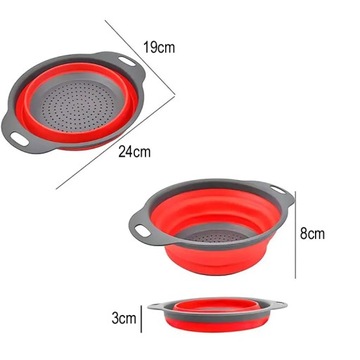 Складной силиконовый дуршлаг с ручками