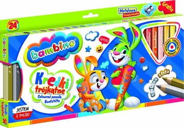 BAMBINO KREDKI GRUBE TRÓJKĄTNE24 KOL + TEMPERÓWKA