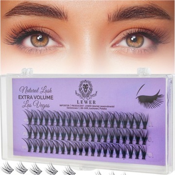 KĘPKI RZĘSY EYELASH Lewer Las Vegas EXTRA VOLUME 10mm NATURALNE JEDWABNE