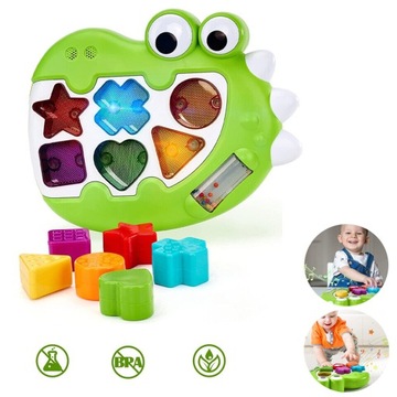 MUZYCZNY SORTOWNIK KSZTAŁTÓW EDUKACYJNA SORTER KLOCKI DLA NIEMOWLĄT 12-18m+