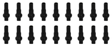 Nyple Pillar 2,0 aluminium 16 mm czarny 18 sztuk