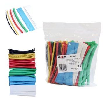 НАБОР ТЕРМОУСАДОЧНЫХ ТРУБОК 100ШТ ЦВЕТНЫЕ