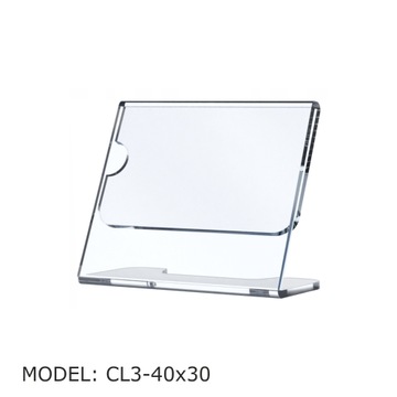 Cenówka CL3 z plexi, Stojak na cenę, opis 40x30 ekspozytor na regałpółkę