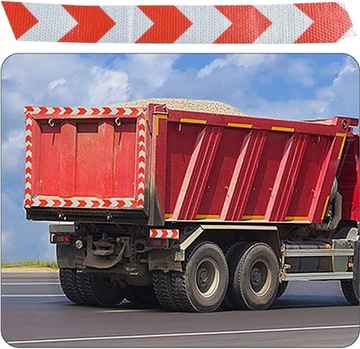 Самоклеящаяся контурная светоотражающая лента с предупреждением о направлении, рулон 25 м