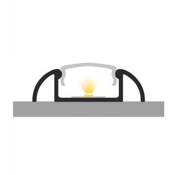 PROFIL LED WPUSZCZANY PŁASKI 2M SREBRNY+OSŁONA ML