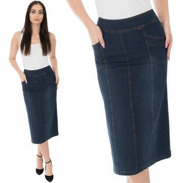 SPÓDNICA JEANS MAXI (38-58) KOLORY r.38