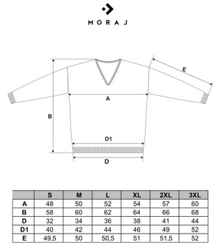 Sweter Damski Różowy Luźny Dekolt w Serek Stylowy Modny Elegancki MORAJ L