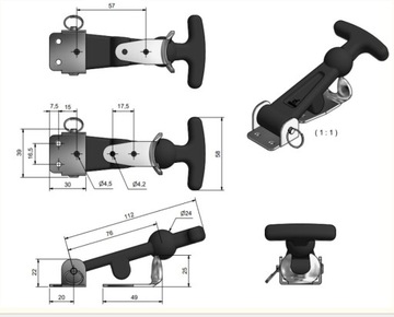 КАНДАГАР РЕЗИНОВЫЙ ЗАМОК для дверных полотен 112х39