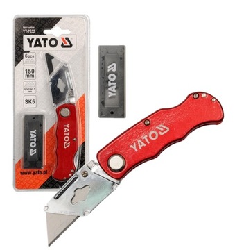 NOŻYK Z OSTRZEM TRAPEZOWYM + OSTRZA YATO YT-7532