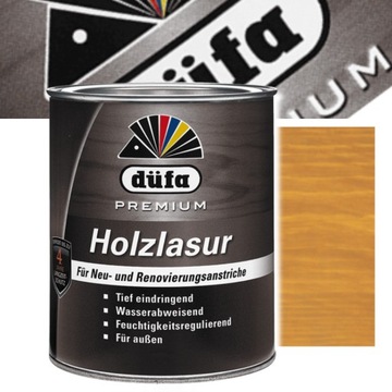 DUFA PREMIUM HOLZLASUR NIEMIECKA LAZURA LAKIEROBEJCA 0,75L SOSNA KIEFER