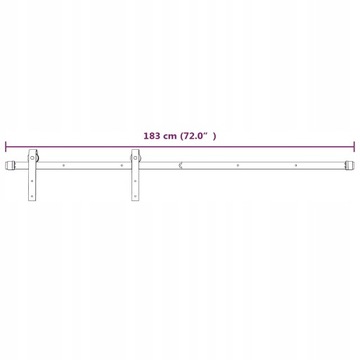 SYSTEM DO MONTAŻU DRZWI PRZESUWNYCH STALOWY 183CM