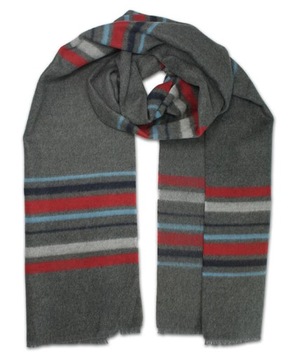 Szaro-Czerwony Męski Szalik V.Fraas Cashmink