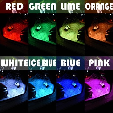 Oświetlenie wnętrza samochodu 48 Dekoracja LED RGB DIY Decor Zapalniczka samochodowa