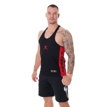 Tank top męski Bodybuilding czarno czerwony S