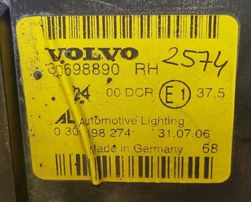 BOX POUZDRO SVĚTLOMET PRAVÁ XENON VOLVO S40 V50 30698890 0301198274