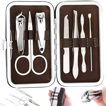 ZESTAW DO PAZNOKCI PRZYBORNIK MANICURE 7 ELEMENTÓW