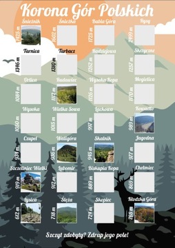КОРОНА ПОЛЬСКИХ ГОР СКРЕБОЧНЫЙ ПОСТЕР В РАМКЕ НА ПОДАРОК