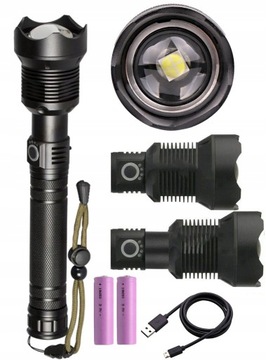 LATARKA TAKTYCZNA MOCNA LED XHP90 ZOOM USB XBALLOG