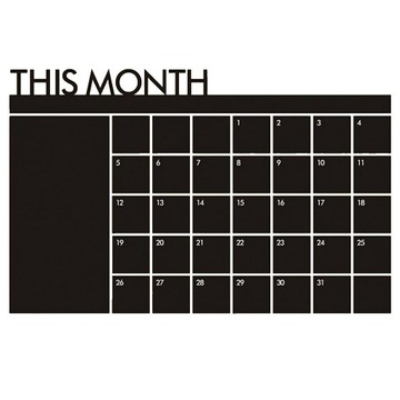 Monthly Chalkboard Blackboard Wall Sticker Month Calendar