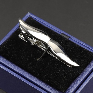 Classic Mens Golden Black Metal Tie Clip Beard