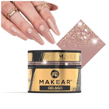 Makear żel budujący Gel&Go GG27 Glitter Dark Rose 15ml