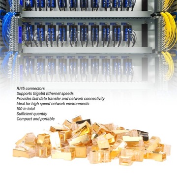 100 шт. проходные разъемы RJ45 CAT6e, чистый