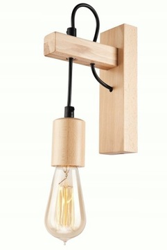KINKIET Drewniany LAMPA Ścienna Ścienny LOFT LUX