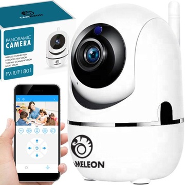 Obrotowa KAMERA WiFi Wewnętrzna NIANIA ELEKTRONICZNA Detekcja +Aplikacja 4K
