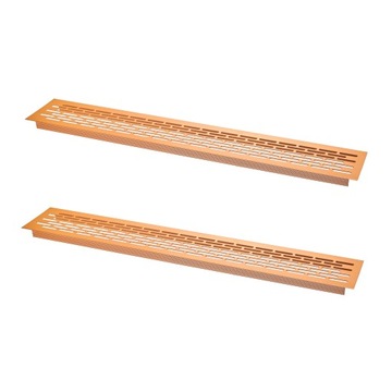2 x ALUMINIOWA MEBLOWA KRATKA WENTYLACYJNA DO MEBLI METALOWA 80x480 - MIEDŹ