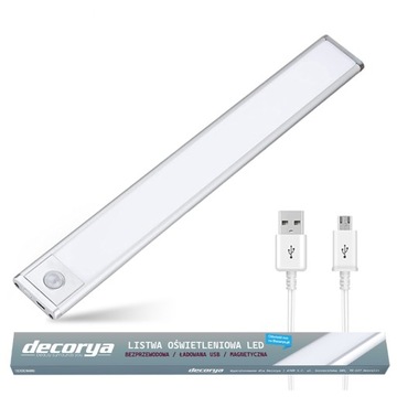 LAMPA LED LISTWA MEBLOWA KUCHENNA POD SZAFKE DO SZAFY Z CZUJNIKIEM MAGNES
