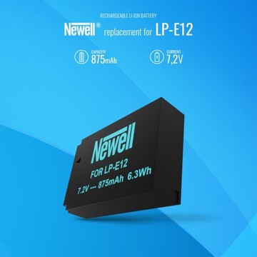 БАТАРЕЯ. NEWELL LP-E12 ДЛЯ CANON EOS M M2 M50 100D 875 мАч + ЗАРЯДНОЕ УСТРОЙСТВО USB-C