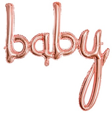 Napis foliowy Baby Rose Gold Baby Shower 73x75 cm