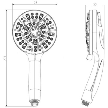 SŁUCHAWKA PRYSZNICOWA funkcja stop OSZCZĘDNA -62% WODY 6 L/MIN