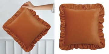Poszewka 40x40 na Poduszkę Z FALBANKA WELUROWA Pluszowa Velvet Dużo Kolorów