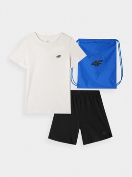 4F СПОРТИВНЫЙ КОМПЛЕКТ ДЛЯ МАЛЬЧИКОВ ТРЕНИРОВОЧНАЯ ФУТБОЛКА ШОРТЫ СУМКА 146/152
