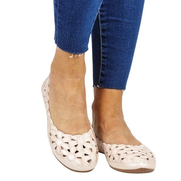 СВЕТЛО-РОЗОВЫЕ ЖЕНСКИЕ АЖУРНЫЕ БАЛЕТКИ НА ПЛОСКОЙ ПОДОШВЕ, ЛЕГКИЕ