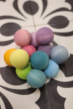 Прорезыватель Grimm RAINBOW PEARLS с захватом WOOD 0+