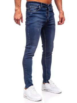 SPODNIE JEANSOWE MĘSKIE SLIM FIT GRANATOWE 6257 DENLEY_36/XL