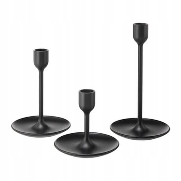 IKEA FULLTALIG Świeczniki 3 szt czarny