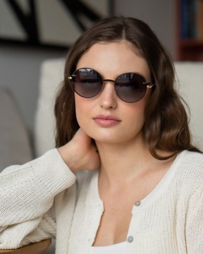 КРУГЛЫЕ СЕРЕБРЯНЫЕ ОЧКИ С СОЛНЦЕЗАЩИТНОЙ КРЫШКОЙ