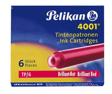 Naboje Pelikan Krótkie Czerwone (6szt.)