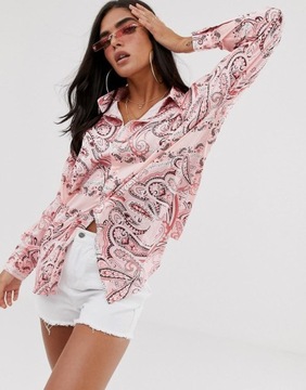 A45730 SATYNOWA KOSZULA PRINT MISSGUIDED 32