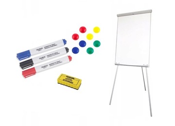 FLIPCHART MAGNETYCZNY 90X60 SUCHOŚCIERALNY GRATISY