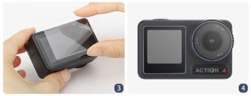 Закаленное стекло 9H для объектива и экрана для DJI OSMO Action 4 — MEGA 6 шт.