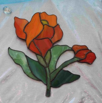 Цветочный витраж подарок ко Дню матери, Бабушкин апельсин