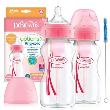 DR BROWN'S OPTIONS Butelka szeroka 270 ml 0+ 2pak