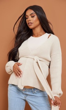 БЕЖЕВЫЙ ДЖЕМПЕР ДЛЯ МАТЕРИРОВ PRETTYLITTLETHING 38 1EJB
