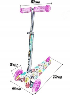 ТРЕХКОЛЕСНЫЙ БАЛАНСИРОВАННЫЙ СКУТЕР СО СВЕТОДИОДНЫМИ КОЛЕСАМИ ГРАФФИТИ