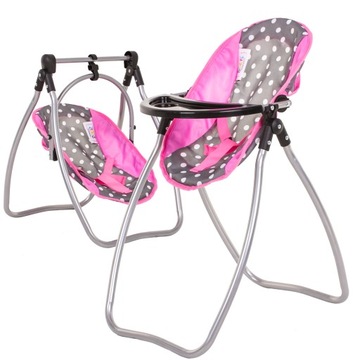 Стульчик для кормления-качели для кукол 2в1