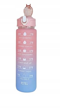 ZESTAW 3SZT BUTELKA NA WODĘ BIDON Z MIARKĄ SIŁOWNIA FITNESS 2L 750ML 300ML